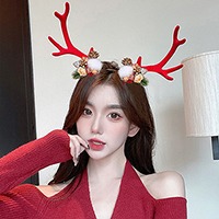 솔방울 사슴뿔 머리띠