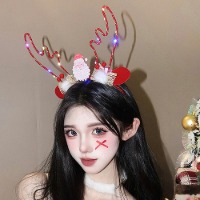 발광 산타 루돌프 머리띠